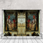 Zombies Blut Verfolgt Haus Halloween Hintergrund